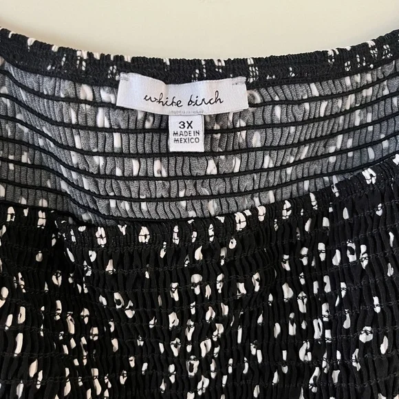 White Birch Black with Small white Dot Pattern Stretch midi length Size 3X - Picture 16 of 16